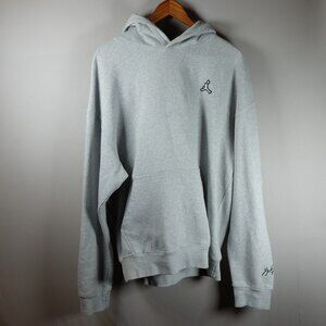 Air Jordan Pullover Hoodie Men's L Grey Fleece Jumpman Sweatshirt